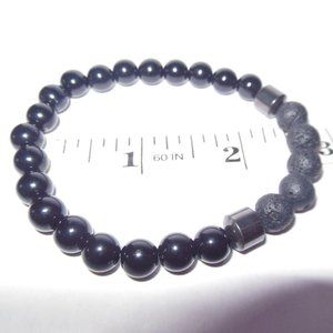 Black beaded stretch bracelet